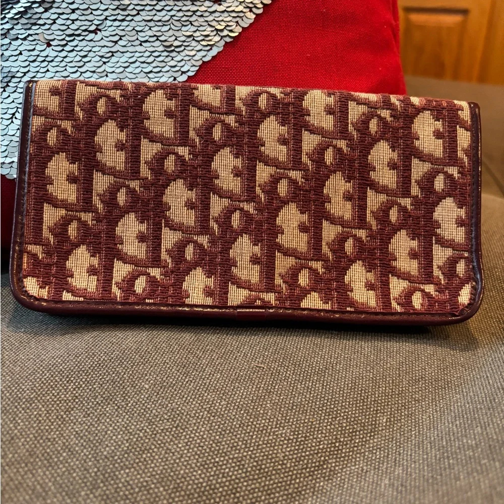 Dior Trotter vintage Burgundy Monogram Clutch wallet - Picture 3 of 9